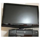 Sharp Flat-Screen TV & RCA DVD Player & 2 Remotes 24"