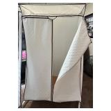 Pair of Portable Fabric Wardrobe Closet - Zippered Doors & Quilted Panels