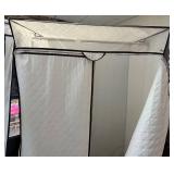 Pair of Portable Fabric Wardrobe Closet - Zippered Doors & Quilted Panels