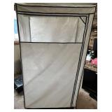 Pair of Portable Fabric Wardrobe Closet - Zippered Doors & Quilted Panels