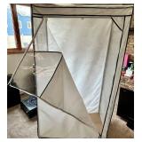 Pair of Portable Fabric Wardrobe Closet - Zippered Doors & Quilted Panels