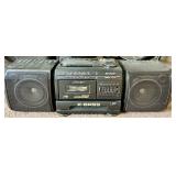 Sharp X-BASS TwinCam Double Cassette Portable Stereo System WF-T380BK