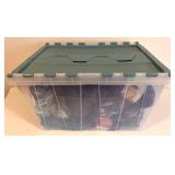 Blue Yarn Skeins Assorted Brands - Bernat Soft & Red Heart Soft & Caron Simply Soft - Plastic Tote