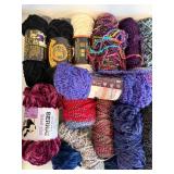 Yarn Skeins Assortment - Lion Brand Homespun Thick & Quick, Fireside, Bernat Velvet Plus & More with Plastic Tote