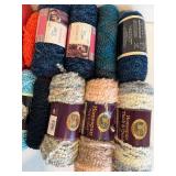 Yarn Skeins Assortment - Lion Brand Homespun Thick & Quick, Fireside, Bernat Velvet Plus & More with Plastic Tote