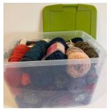 Yarn Skeins Assortment - Lion Brand Homespun Thick & Quick, Fireside, Bernat Velvet Plus & More with Plastic Tote