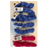 Cascade Yarns UltraPima 100% Pima Cotton Blue & Pink Skeins