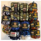 Assorted Yarn including Lion Brand Incredible Ribbon Yarn, Katia - Venecia, Cannon Pizazz and Gumdrops