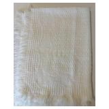 Baby Blankets - Pastel Stripes & Blocks (Lot of 3) with Partial Skeins of Yarn