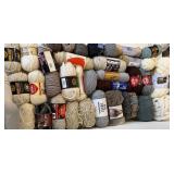 Yarn Collection - Wool-Ease Worsted Weight, Red Heart Soft, Caron Dazzle & More with Plastic Tote