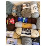 Yarn Collection - Wool-Ease Worsted Weight, Red Heart Soft, Caron Dazzle & More with Plastic Tote