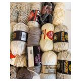 Yarn Collection - Wool-Ease Worsted Weight, Red Heart Soft, Caron Dazzle & More with Plastic Tote