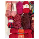 Yarn Bundle - Red & Pink Skeins, Mixed Brands