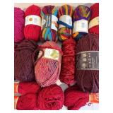Yarn Bundle - Red & Pink Skeins, Mixed Brands