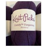 Assorted Yarn including Knit Picks Felici Minty, Blackberry Fingering & Crystal Palace Party Yarns