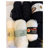 Yarn Skeins - Assorted Black & White Collection