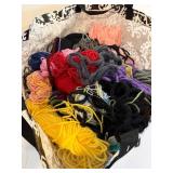 LARGE Damask Pattern Tote Bag with Assorted Multicolor Yarn Skeins