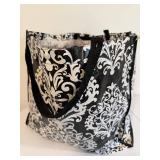 LARGE Damask Pattern Tote Bag with Assorted Multicolor Yarn Skeins