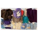 Assorted Yarn & Uncompleted Knitting Projects