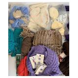 Assorted Yarn & Uncompleted Knitting Projects