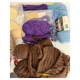 Assorted Yarn & Uncompleted Knitting Projects