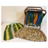 Folding Chair with Fabric Seat & 2 Knitting Bags