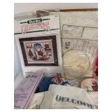 Assorted Cross-Stitch including DMC Floss, Hoops, Patterns and More