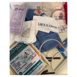 Assorted Cross-Stitch including DMC Floss, Hoops, Patterns and More