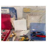 Assorted Cross-Stitch including DMC Floss, Hoops, Patterns and More