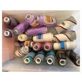 Thread Spools & Fusible Interfacing in Plastic Bins