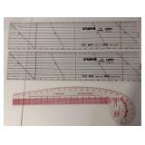SuperBoard Pattern Cutting Board, OLFA Lip Edge Rulers & Large Cutting Mat