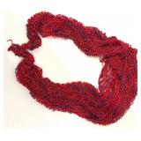Hand Made Red Lace Scarf & Multicolor Knit Scarf