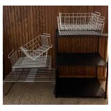 Black Wire Shelving Unit - Includes White Wire Baskets