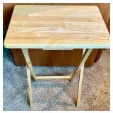 Wooden Folding TV Trays with Stands - 2 Sets of 4 with Stand