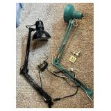 Desk Lamps - Black & Teal Adjustable Arms, 2 Lamps