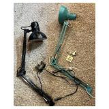 Desk Lamps - Black & Teal Adjustable Arms, 2 Lamps
