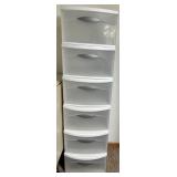 Pair of 3-Drawer Plastic Storage Organizers - White Frame & Frosted Drawers