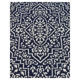 Mainstays Outdoor Rug Navy - Ornate Medallion Pattern