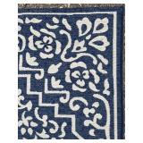 Mainstays Outdoor Rug Navy - Ornate Medallion Pattern