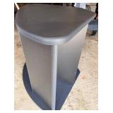 Corner TV Console - Black Finish with Glass Doors