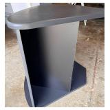 Corner TV Console - Black Finish with Glass Doors