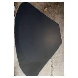 Corner TV Console - Black Finish with Glass Doors