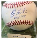 Bob Hamlin ROY’ 94 Autographed inscribed MLB Rawlings, Official Leather Baseball w/COA