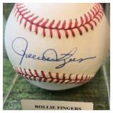 Rollie Fingers Autographed Official Rawlings, Genuine Leather Baseball, HOF with COA