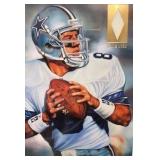 Troy Aikman Relic Gallery Collection 10.5 x 12.5 Framed Art Print With Game-used Jersey