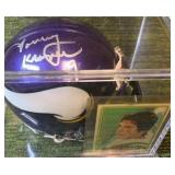Tommy Kramer Autographed Mini Helmet With Rookie Card, Minnesota Vikings QB