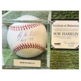 Bob Hamlin ROY’ 94 Autographed inscribed MLB Rawlings, Official Leather Baseball w/COA