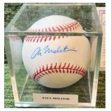 Paul Molitor Autographed Baseball with COA ~ Minnesota Twins