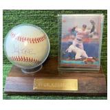 Chuck Knobloch Autographed Baseball & Stand with Card-Minnesota Twins