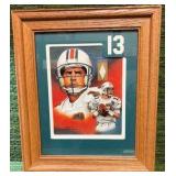 Dan Marino /2000 Game-Used Jersey Relic - Gallery Collection Artwork - Miami Dolphins 10.5" x 12.5"